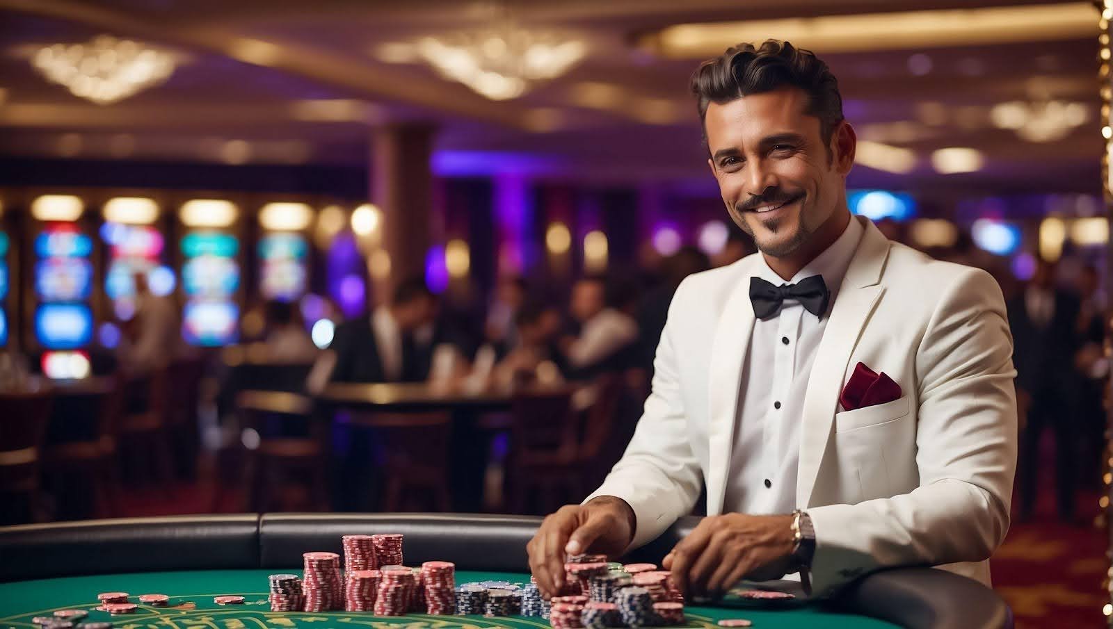Tampilan dealer langsung teslatogel di aplikasi mobile dengan meja blackjack dan roulette